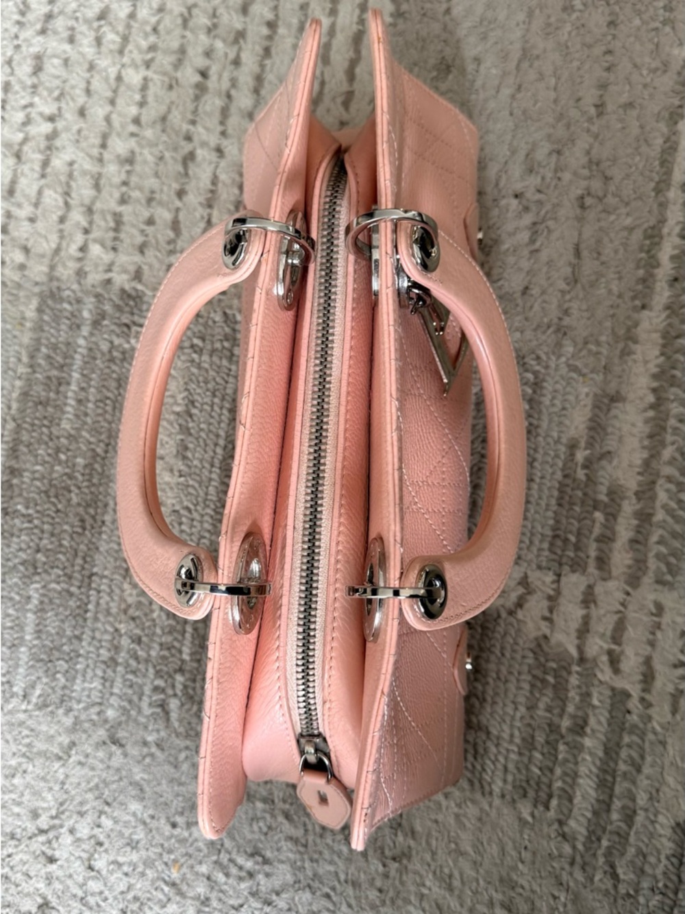 Vintage Original DIOR Lady D-Joy Pink Leather Handbag - Picture 9 of 13